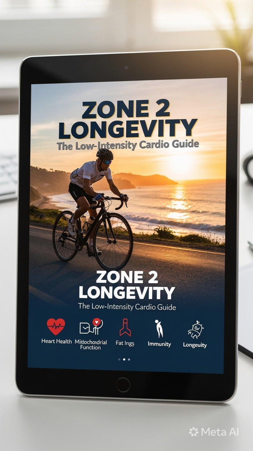 Zone 2 Cardio Guide PDF — Peter Attia Protocol for Longevity, Mitochondrial Health & Fat Burning | 12-Week Low-Intensity Heart Rate Training Plan for Beginners