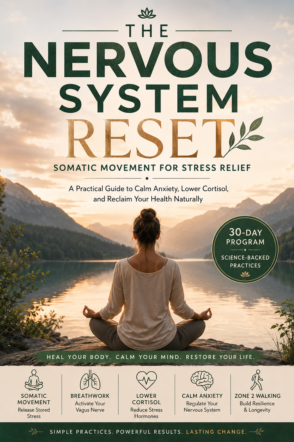Somatic Exercises for Nervous System Regulation PDF — Vagus Nerve Reset & Trauma Release Workbook | Beginner's Guide to Anxiety Relief, Stress Healing & Low Cortisol in 10 Minutes a Day