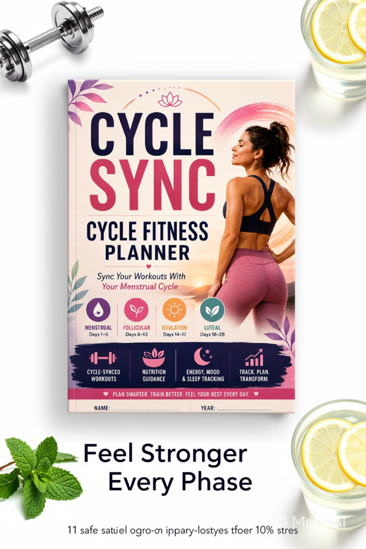 Cycle Sync Fitness Planner for Women, Menstrual Cycle Workout Planner, Hormone Balance Fitness Journal, Cycle Syncing Wellness Tracker, Printable PDF