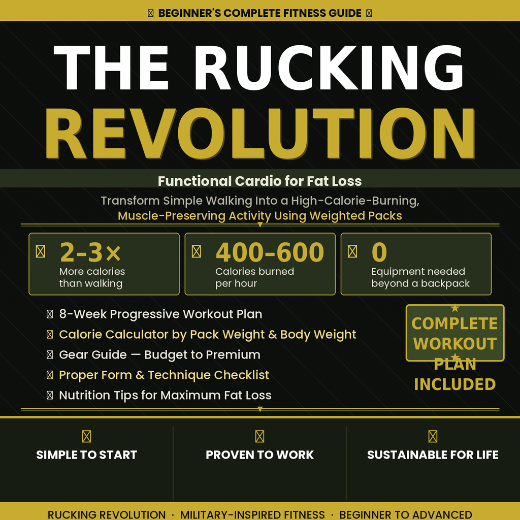 Rucking for Beginners: Complete Workout Plan PDF — Burn 2-3x More Calories Than Walking | 8-Week Weighted Backpack Fat Loss & Muscle-Preserving Cardio Guide