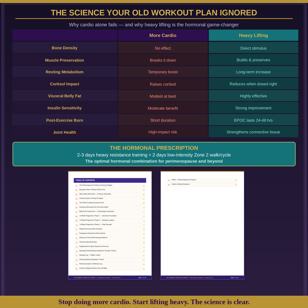 The Hormonal Strength Blueprint: Perimenopause & Beyond — Strength Training PDF for Women Over 40 | Lift Heavy, Build Bone Density, Beat Estrogen-Driven Weight Gain & Feel Strong Again