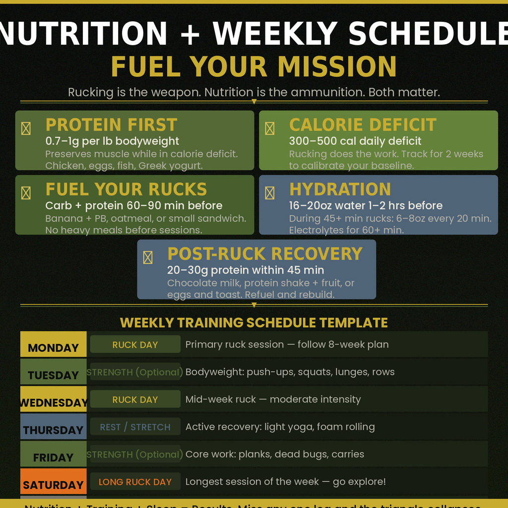 Rucking for Beginners: Complete Workout Plan PDF — Burn 2-3x More Calories Than Walking | 8-Week Weighted Backpack Fat Loss & Muscle-Preserving Cardio Guide