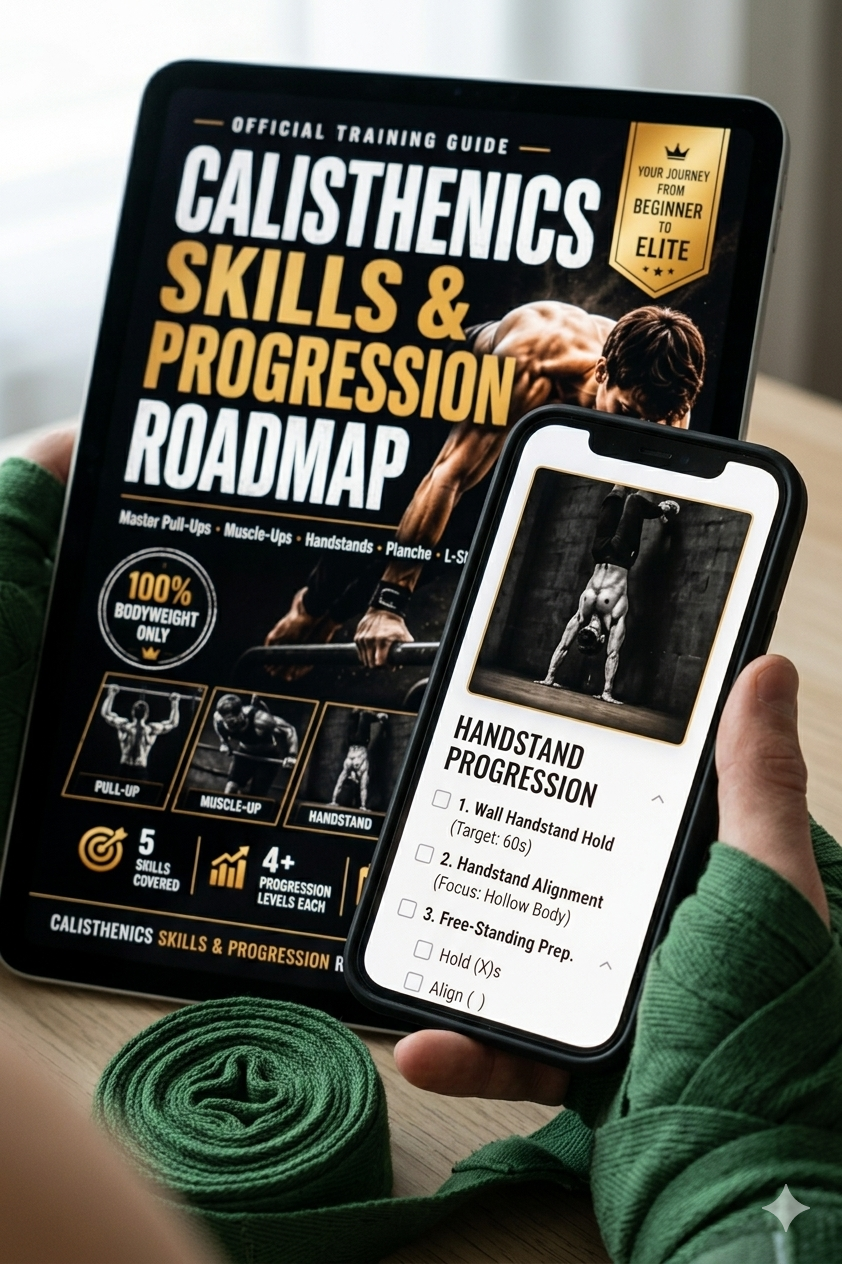 Calisthenics Progression Guide PDF, Bodyweight Workout Routine, Street Workout Training Program, Handstand Planche MuscleUp Skill Ebook