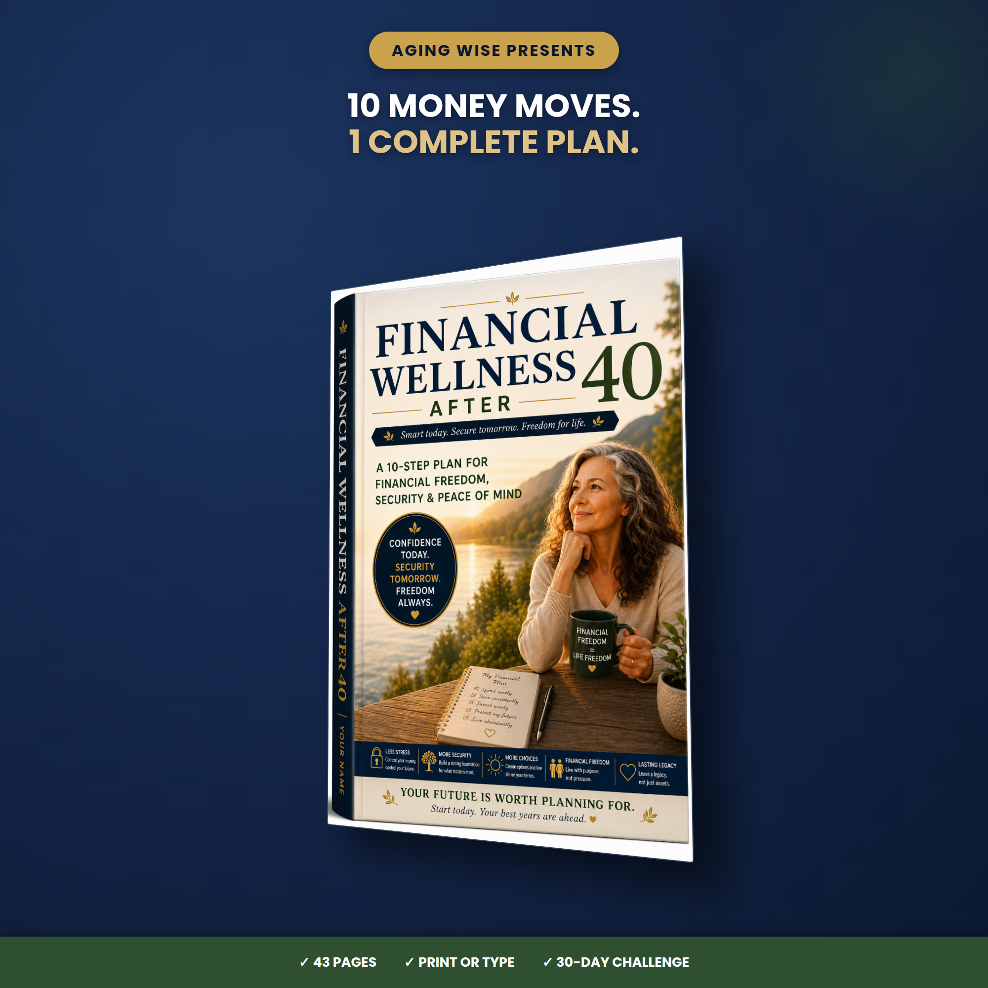 Financial Planner PDF Bundle | 43-Page Fillable Budget Workbook | Debt Payoff Savings Net Worth Tracker, Retirement Planning Over 40