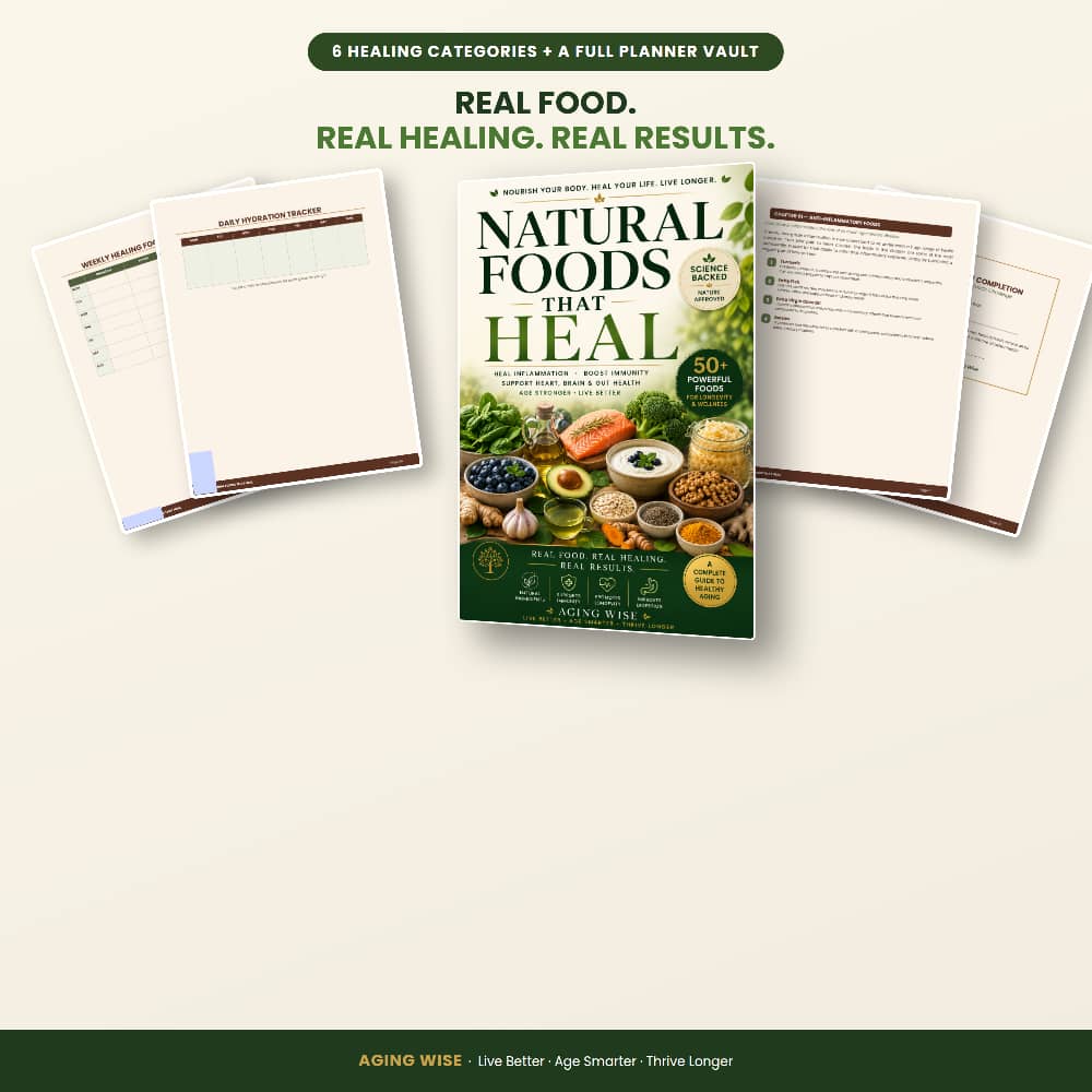 Healthy Aging eBook PDF | 38-Page Fillable Nutrition Workbook | Anti Inflammatory Meal Planner, Healing Foods Guide, Self Care