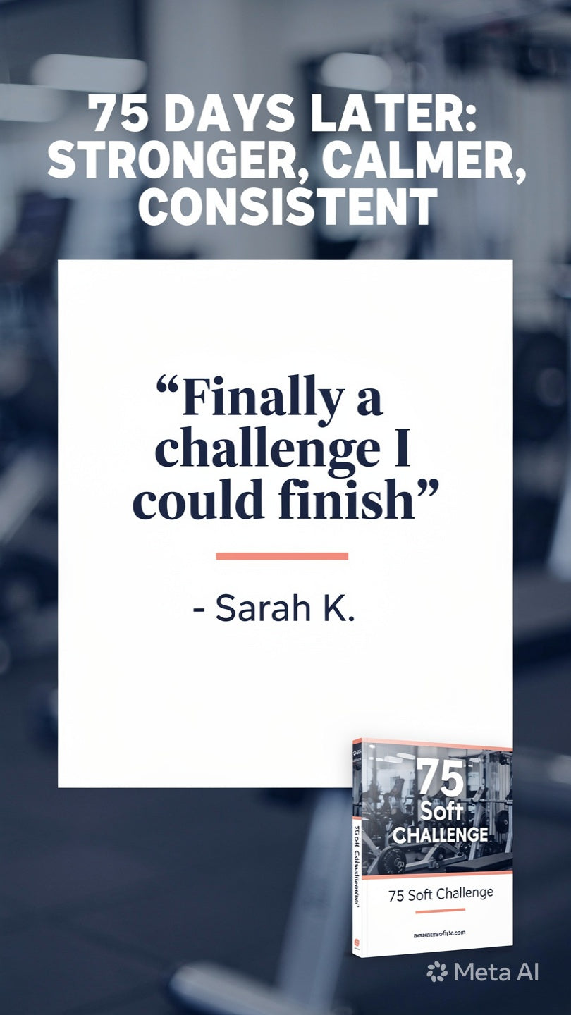 Sustainable 75 Soft Challenge Tracker eBook (Habit & Fitness Plan) | 3L Water, 45-Min Workout, 10-Min Reading