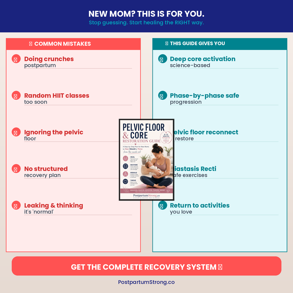 Pelvic Floor Strengthening Guide PDF | Postpartum Core Exercises | Diastasis Recti Recovery | New Mom Workout Plan Instant Download