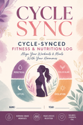 Cycle Synced Fitness & Nutrition Log for Women, Hormone Balance Planner, Menstrual Cycle Workout Tracker, Wellness Journal PDF, Printable Fitness Planner