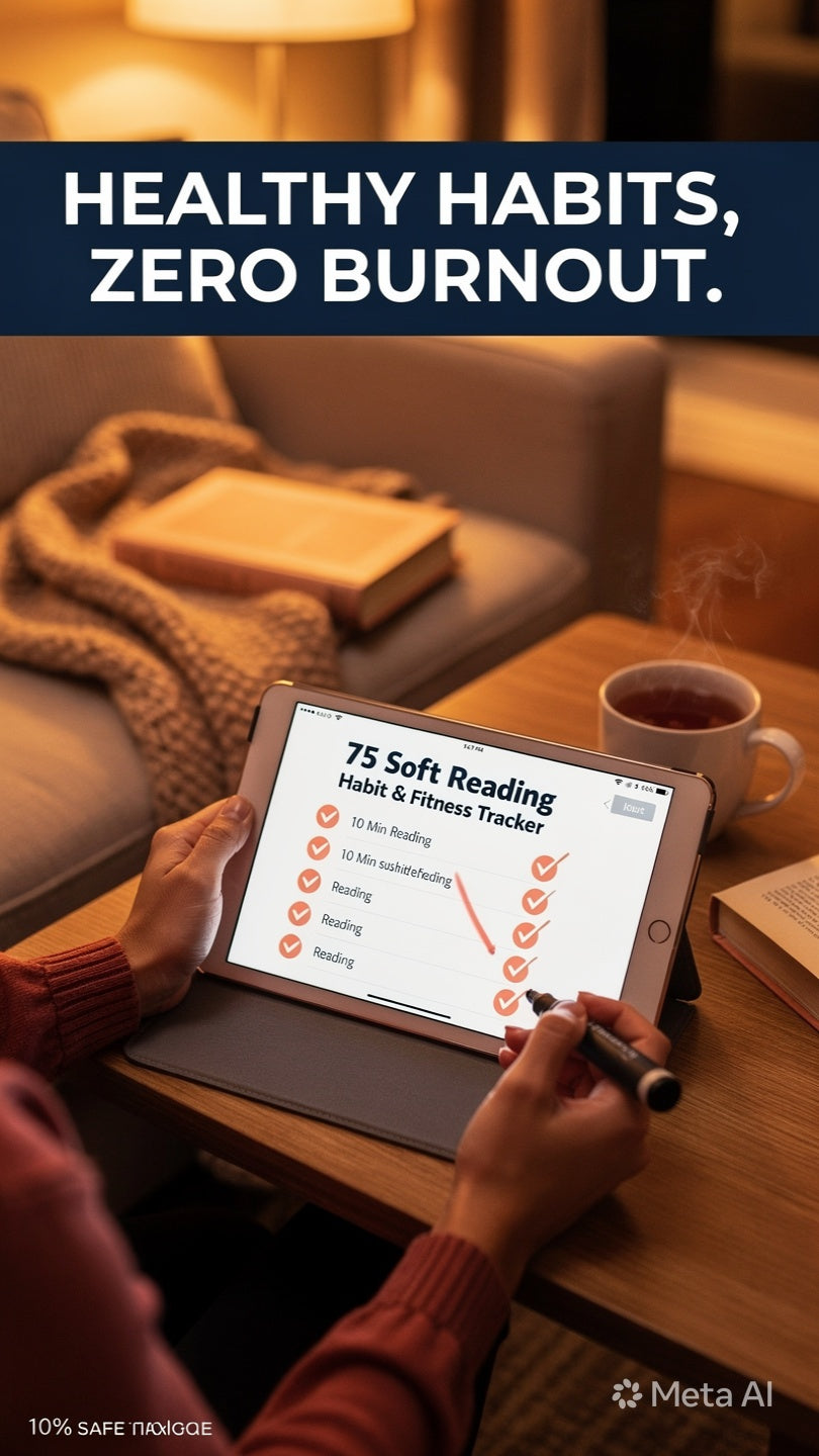Sustainable 75 Soft Challenge Tracker eBook (Habit & Fitness Plan) | 3L Water, 45-Min Workout, 10-Min Reading