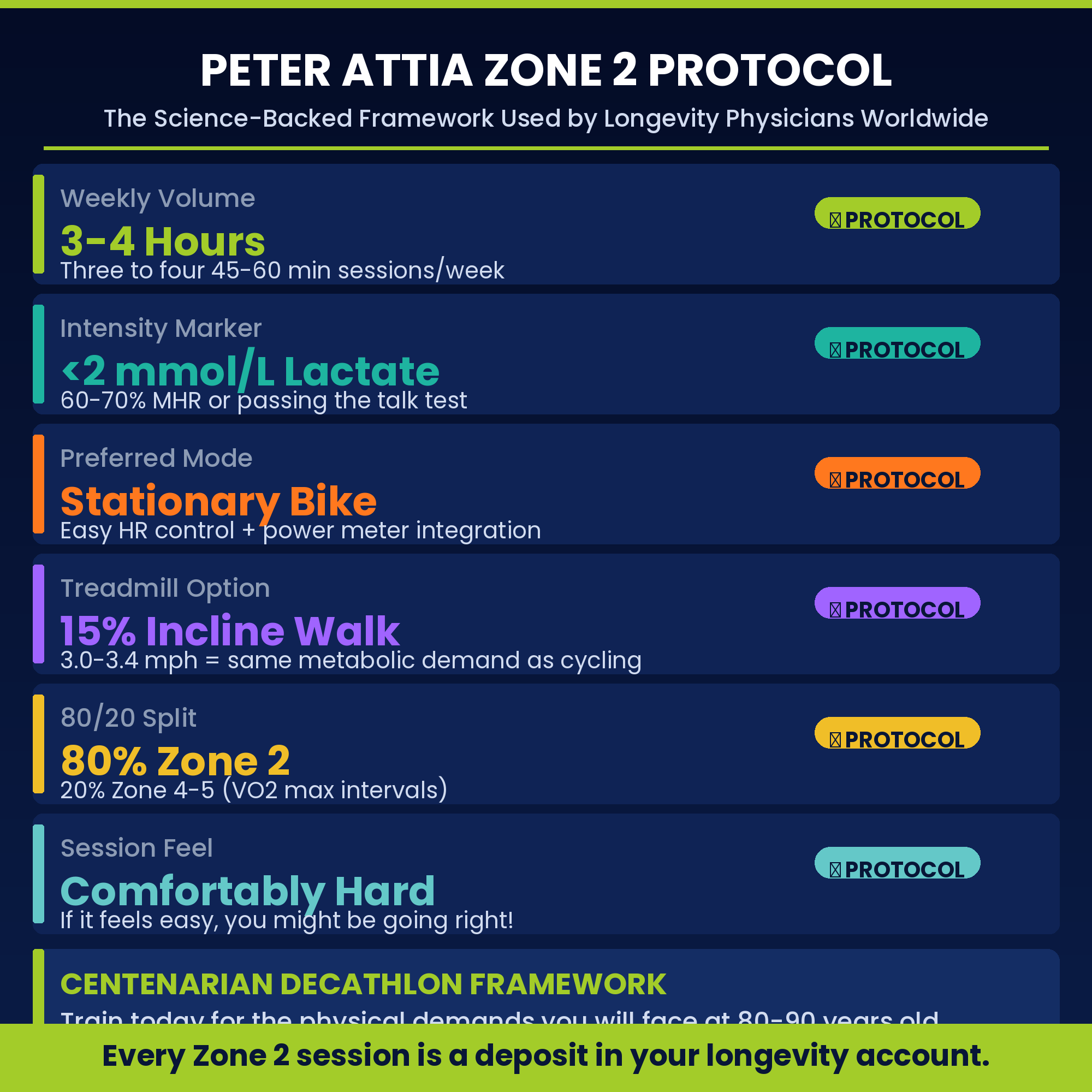 Zone 2 Cardio Guide PDF — Peter Attia Protocol for Longevity, Mitochondrial Health & Fat Burning | 12-Week Low-Intensity Heart Rate Training Plan for Beginners