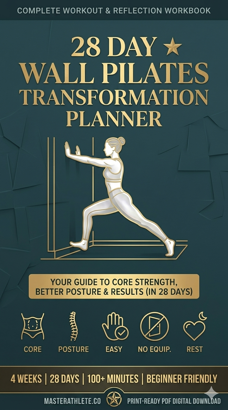 28 Day Wall Pilates Planner PDF, At Home Workout Journal, Low Impact Fitness Digital Download, Core Strength Posture Tracking Template