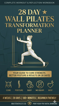 28 Day Wall Pilates Planner PDF, At Home Workout Journal, Low Impact Fitness Digital Download, Core Strength Posture Tracking Template