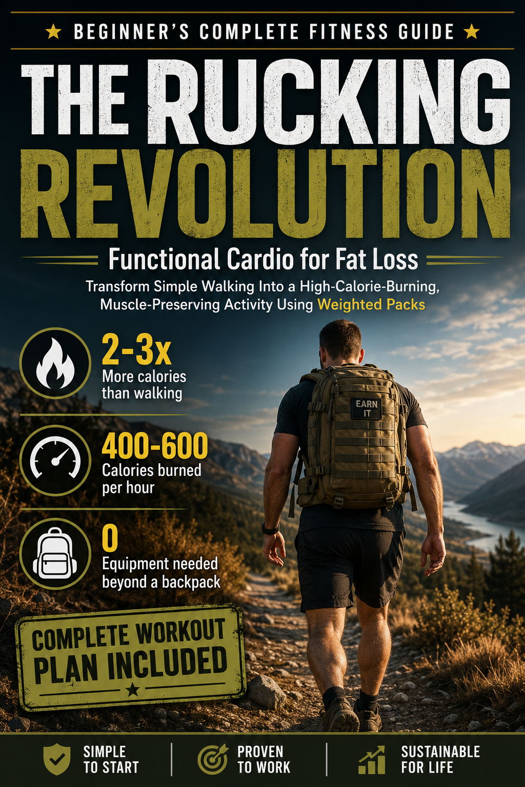 Rucking for Beginners: Complete Workout Plan PDF — Burn 2-3x More Calories Than Walking | 8-Week Weighted Backpack Fat Loss & Muscle-Preserving Cardio Guide