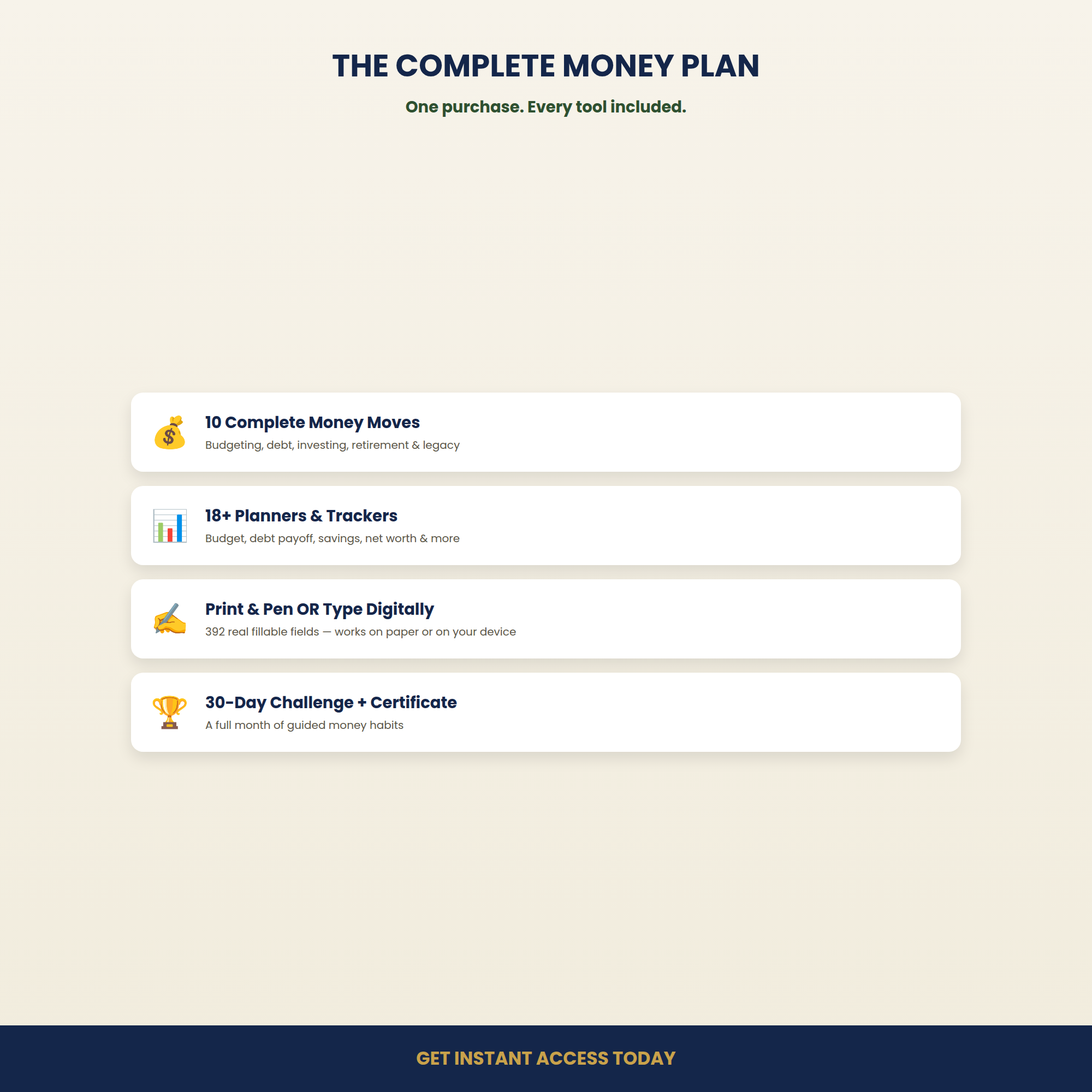 Financial Planner PDF Bundle | 43-Page Fillable Budget Workbook | Debt Payoff Savings Net Worth Tracker, Retirement Planning Over 40