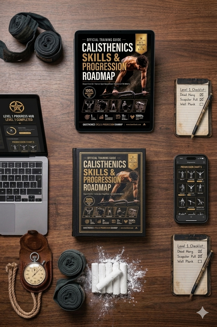 Calisthenics Progression Guide PDF, Bodyweight Workout Routine, Street Workout Training Program, Handstand Planche MuscleUp Skill Ebook