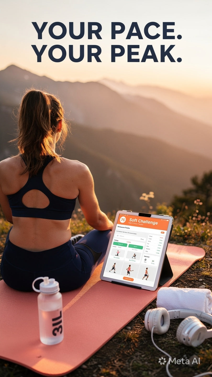 Sustainable 75 Soft Challenge Tracker eBook (Habit & Fitness Plan) | 3L Water, 45-Min Workout, 10-Min Reading