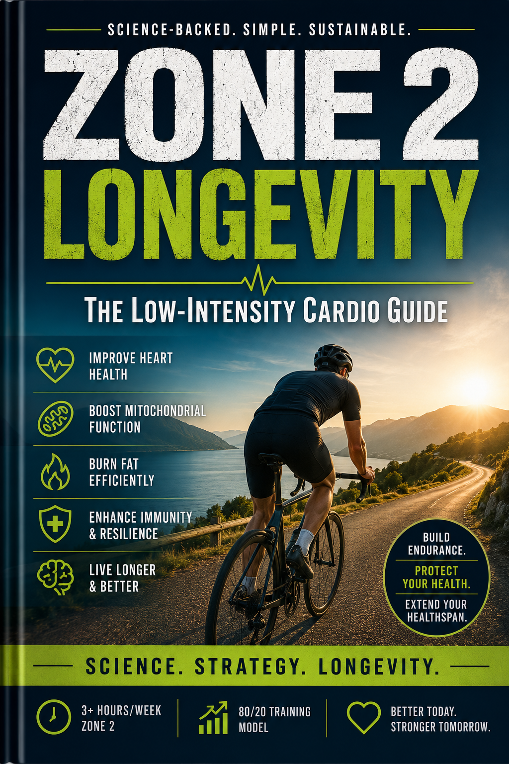 Zone 2 Cardio Guide PDF — Peter Attia Protocol for Longevity, Mitochondrial Health & Fat Burning | 12-Week Low-Intensity Heart Rate Training Plan for Beginners