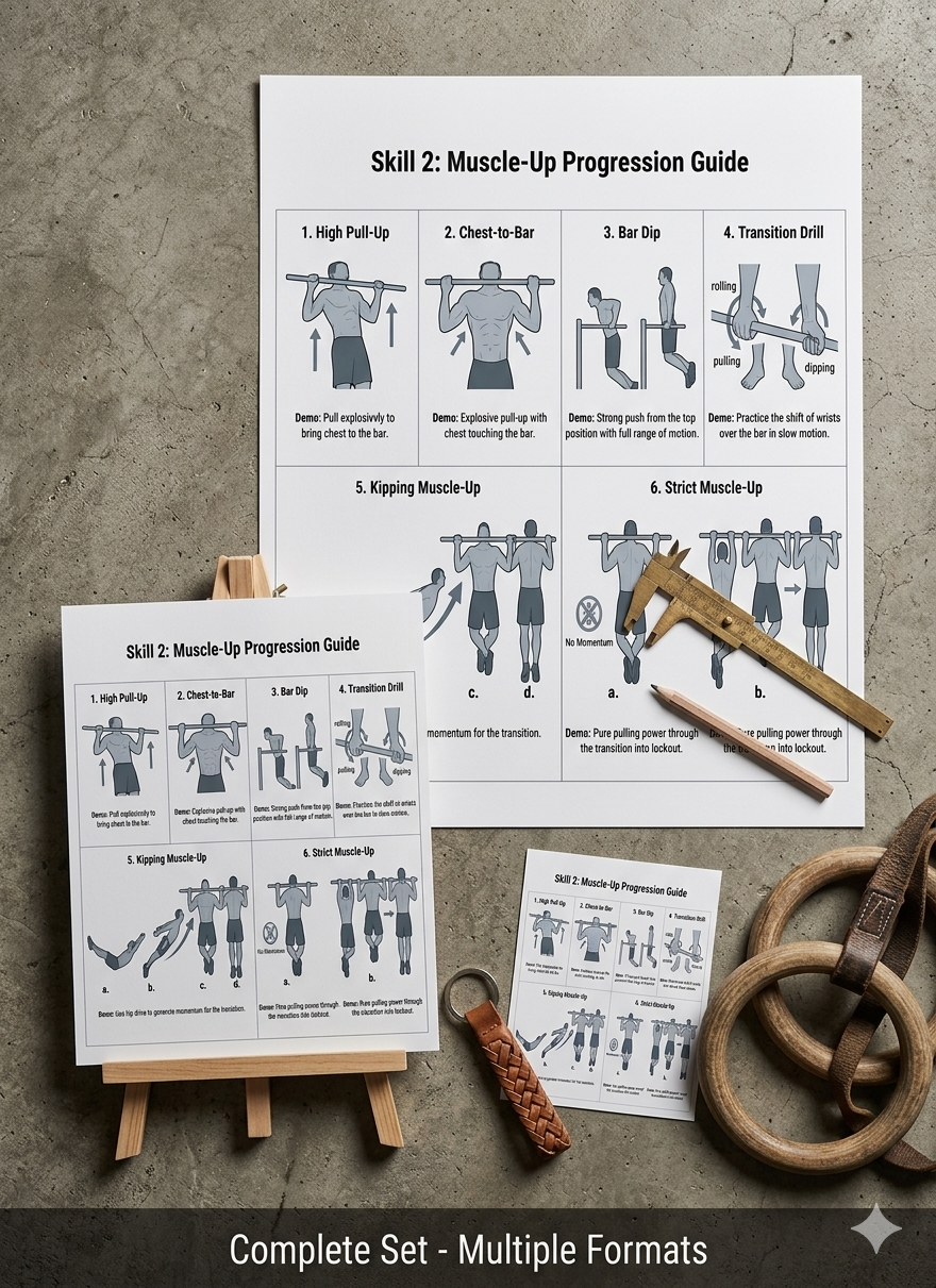 Calisthenics SVG Vector Bundle, Minimalist Workout Clipart, Fitness Poster Graphics, Gymnastic Skill PNG Digital Illustration Clipart
